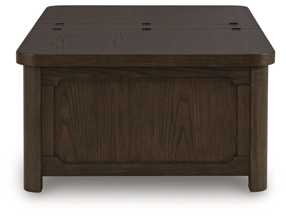 Breckington - Cocktail Table With Storage - Dark Brown