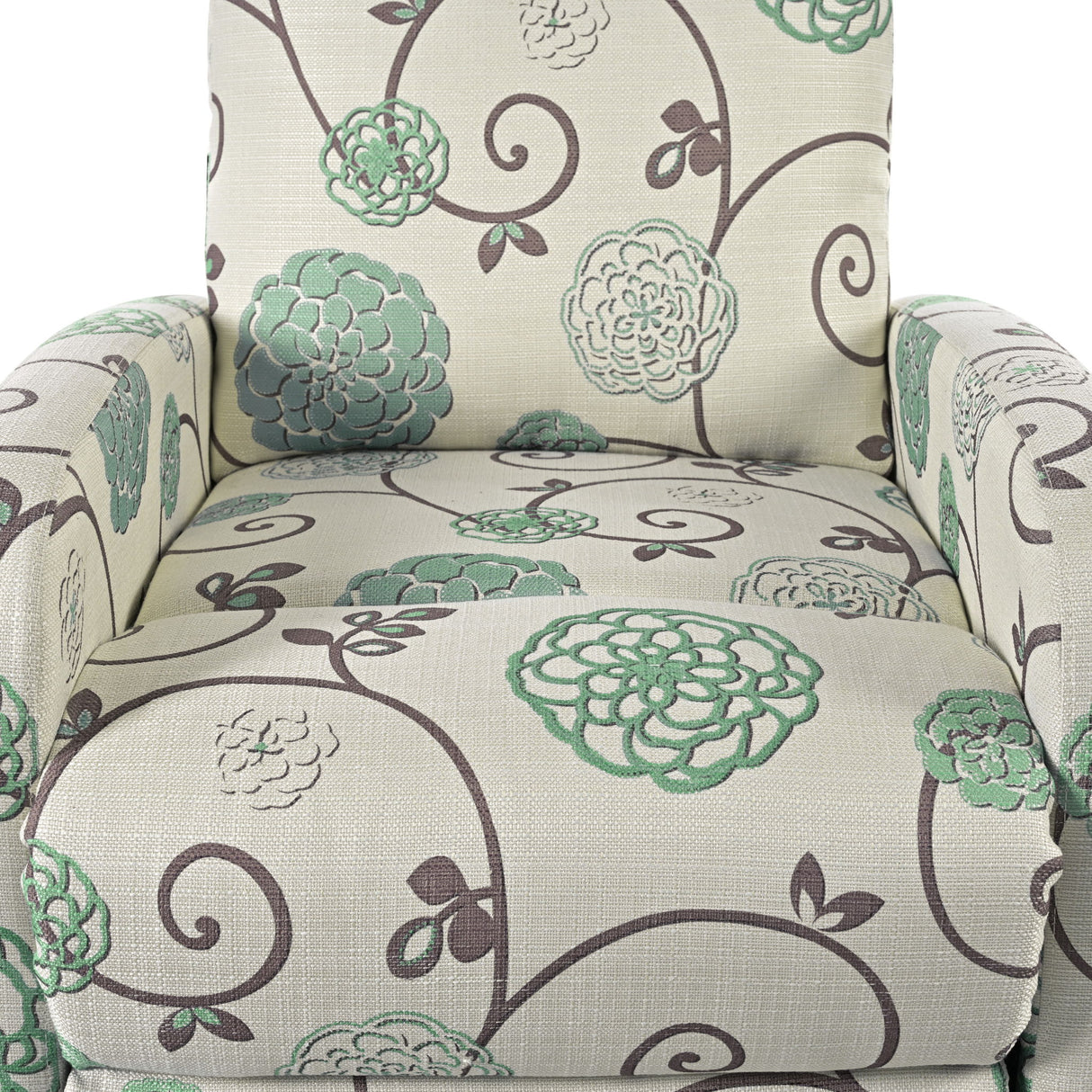 Modern Manual Recliner, Home Theater Chair With Adjustable Backrest For Living Room - Beige / Blue