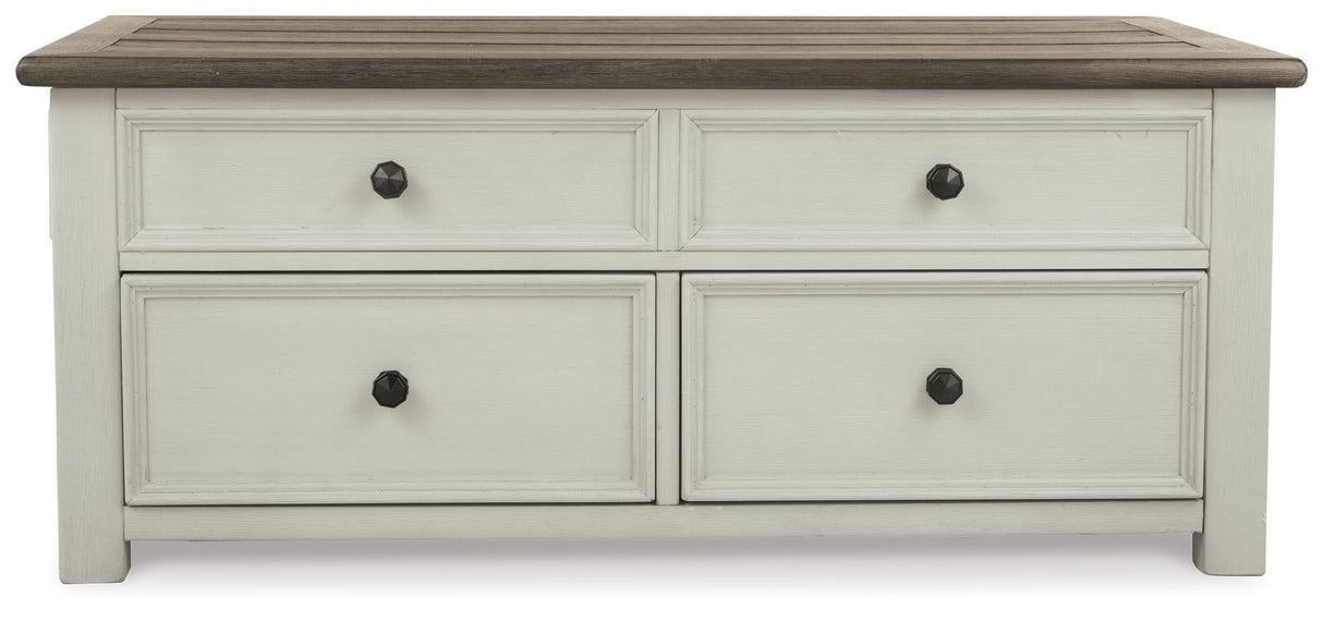 Bolanburg - Lift Top Cocktail Table - White / Brown / Beige