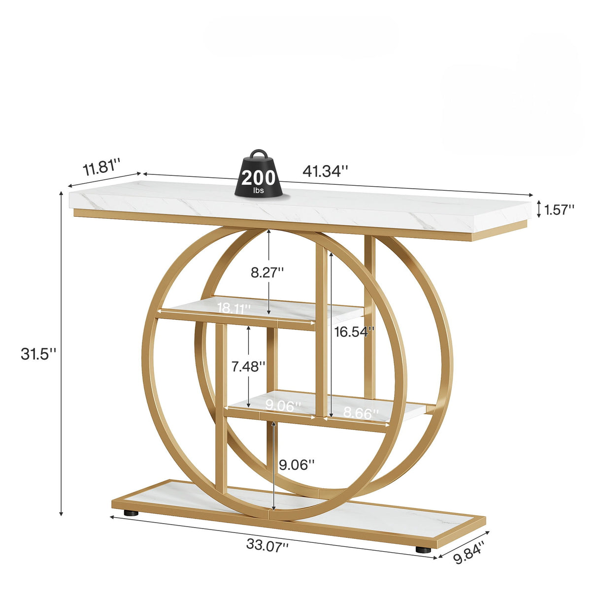 Console Table With 4 Tier Design For Living Hallway