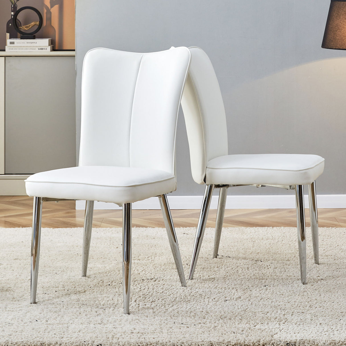Modern Minimalist Dining Chairs With Metal Legs