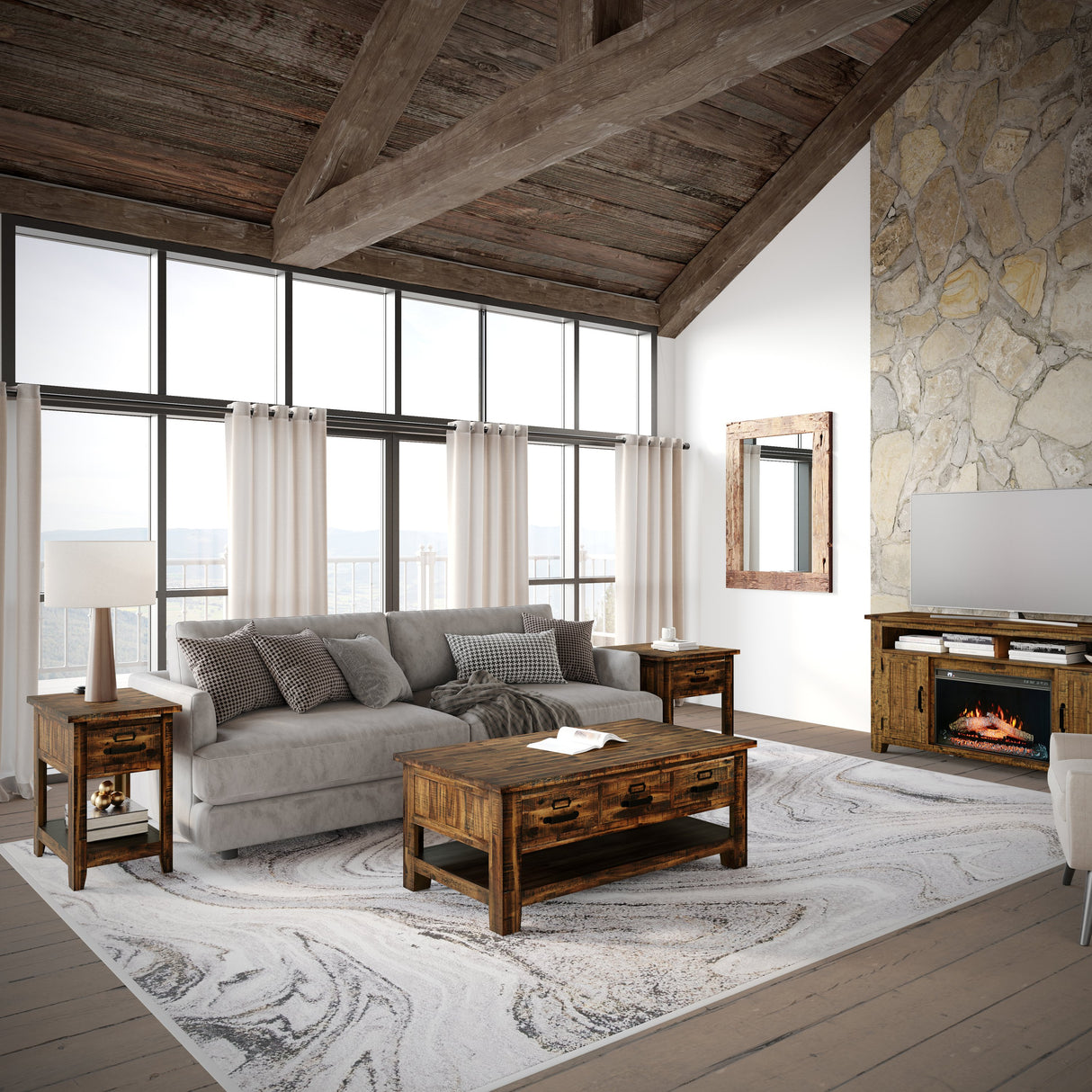 Cannon Valley Electric Fireplace Media Console