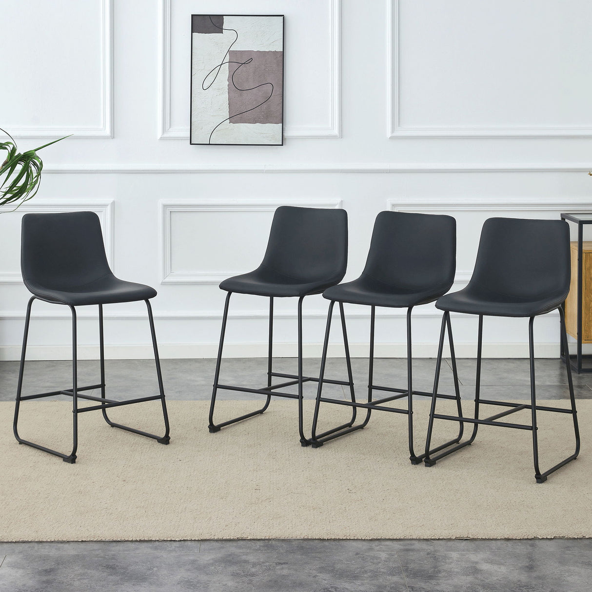 Retro Bar Chairs, Comfortable Stools (Set of 2)