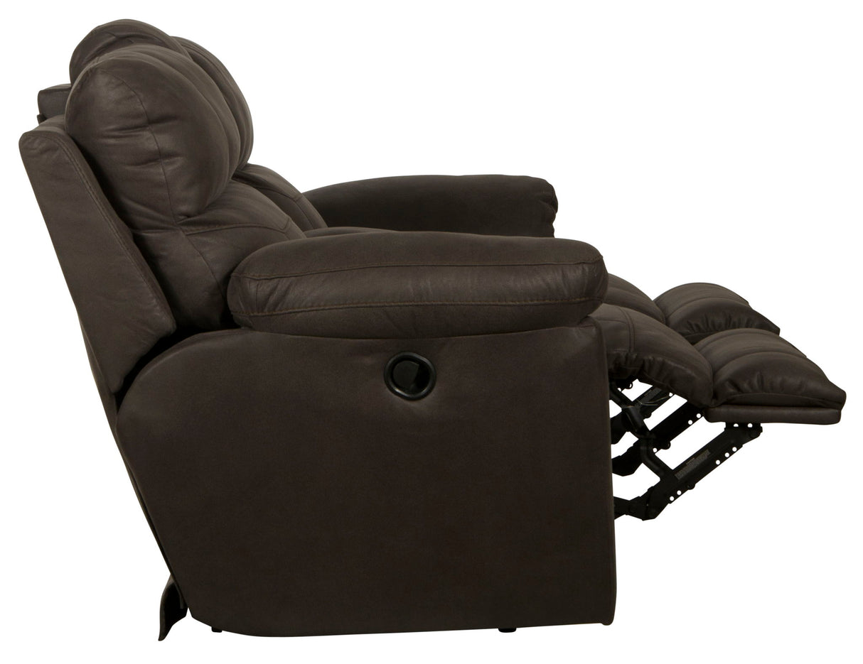 Atlas - Reclining Console Loveseat With Storage - Charcoal