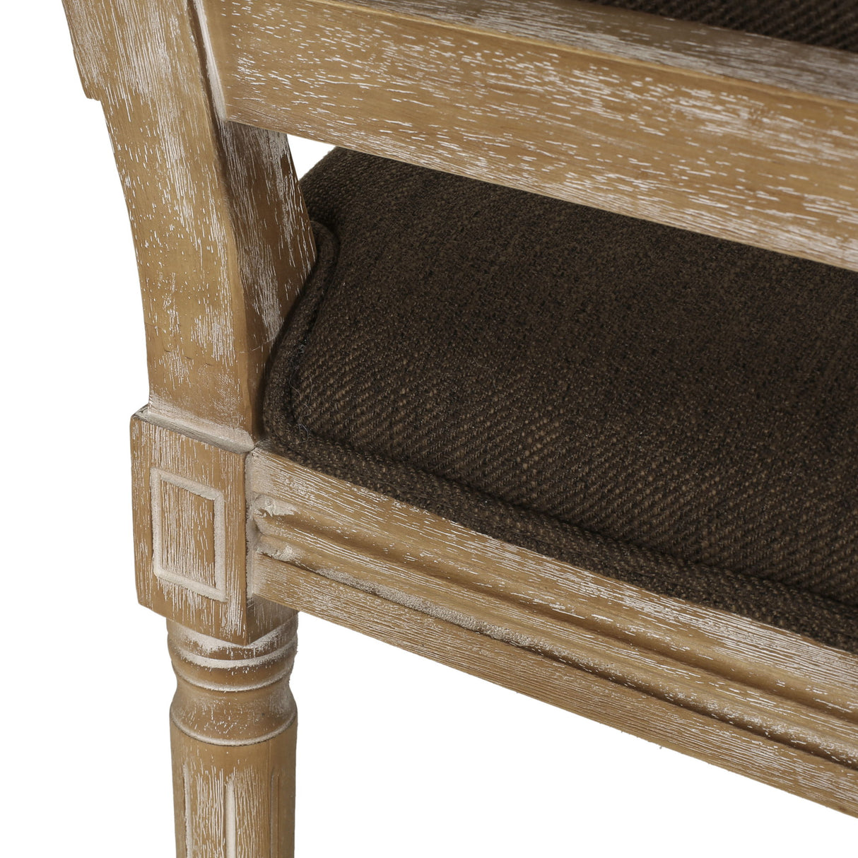 French Country Style Dining Chair With Upholstered Seating And Fluted Legs