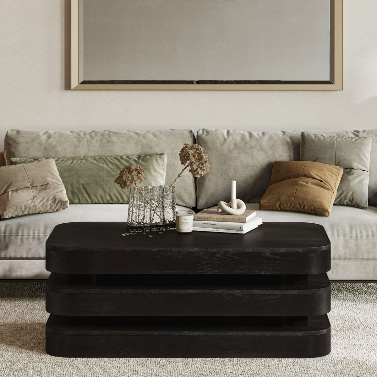 Brix Rectangular Cocktail Table w/Casters