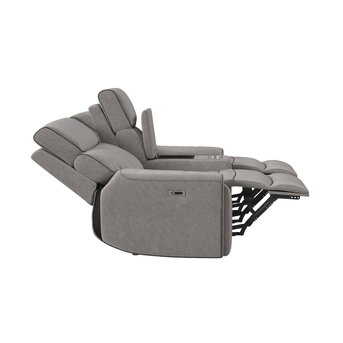 Jackpot - P1 Loveseat With Console - Explore Light Gray