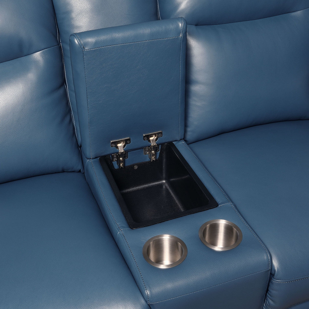 Sansa - Dual Power Reclining Loveseat With Console - Blue
