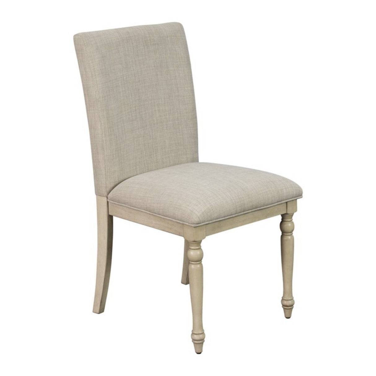 Fiona - Upholstered Dining Chair With Turned Legs (Set of 2) - Light Gray