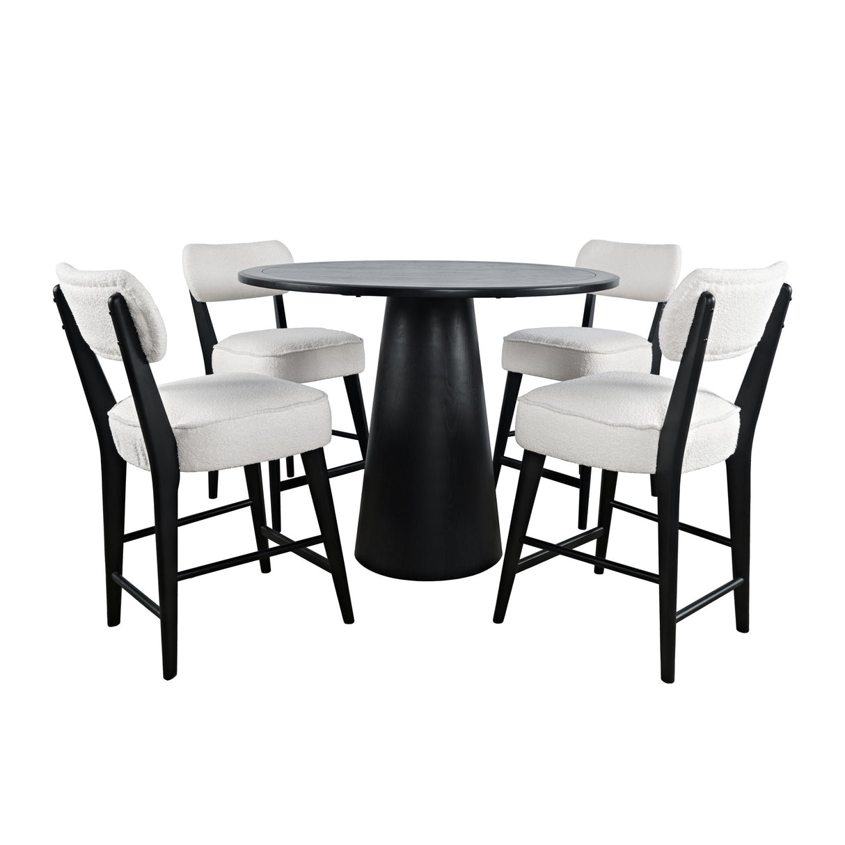 Nash - 5 Piece Dining Set, Counter Table With 4 Barstools