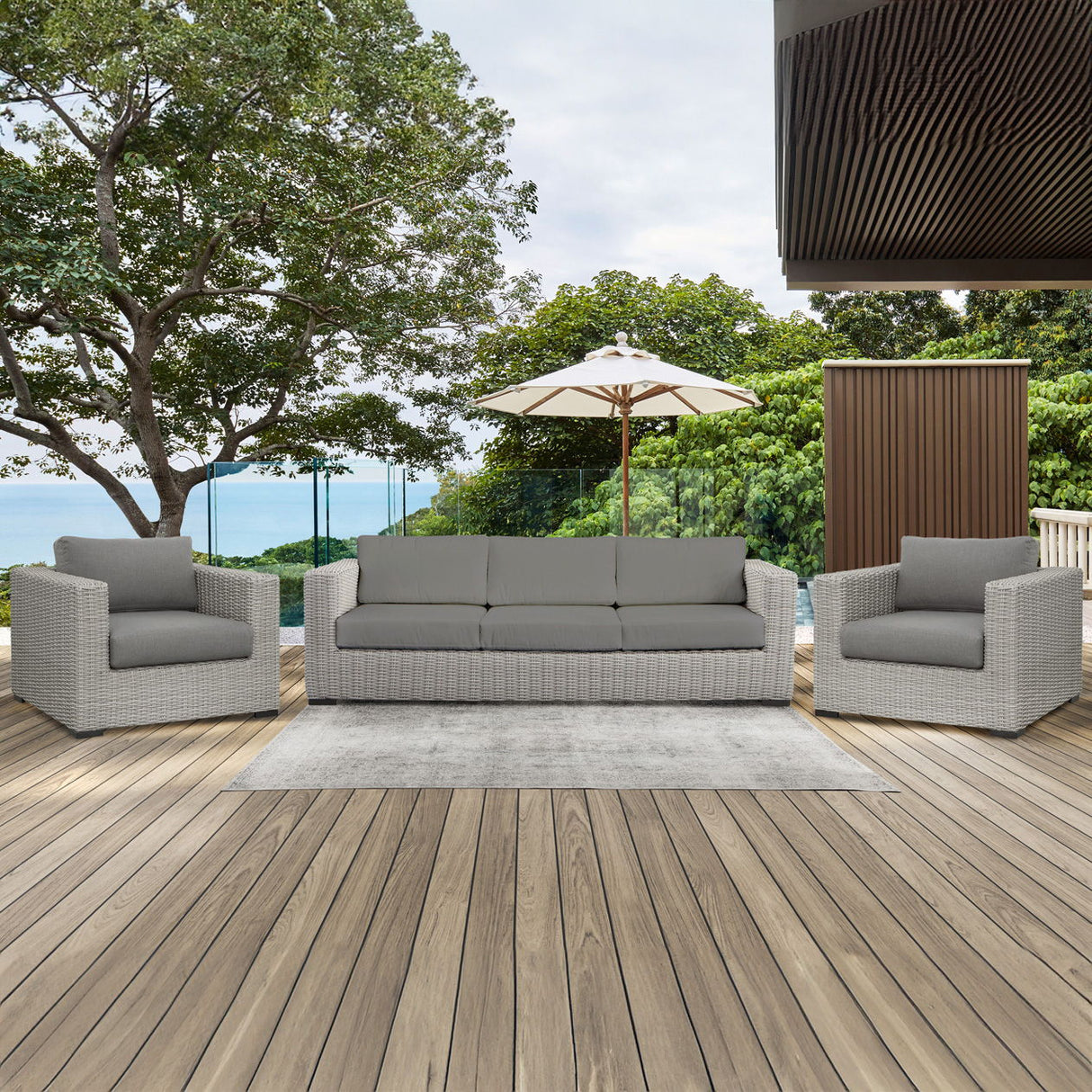 Blakley - 3 Piece Outdoor Set - Gray