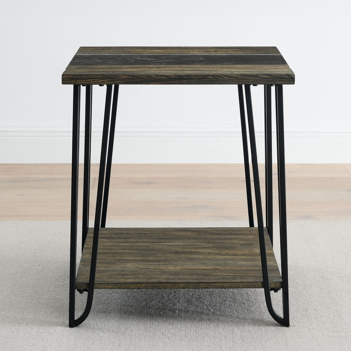 Harper - End Table With Sintered Stone Inlay - Brown