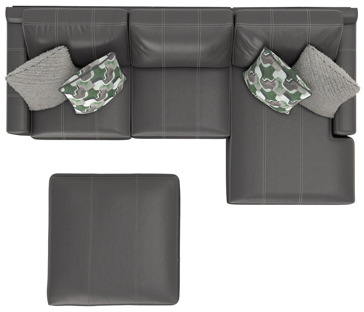 Minori - Italian Leather Sofa / Chaise And Cocktail Ottoman
