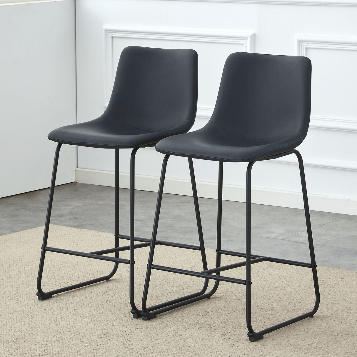 Retro Bar Chairs, Comfortable Stools (Set of 2)