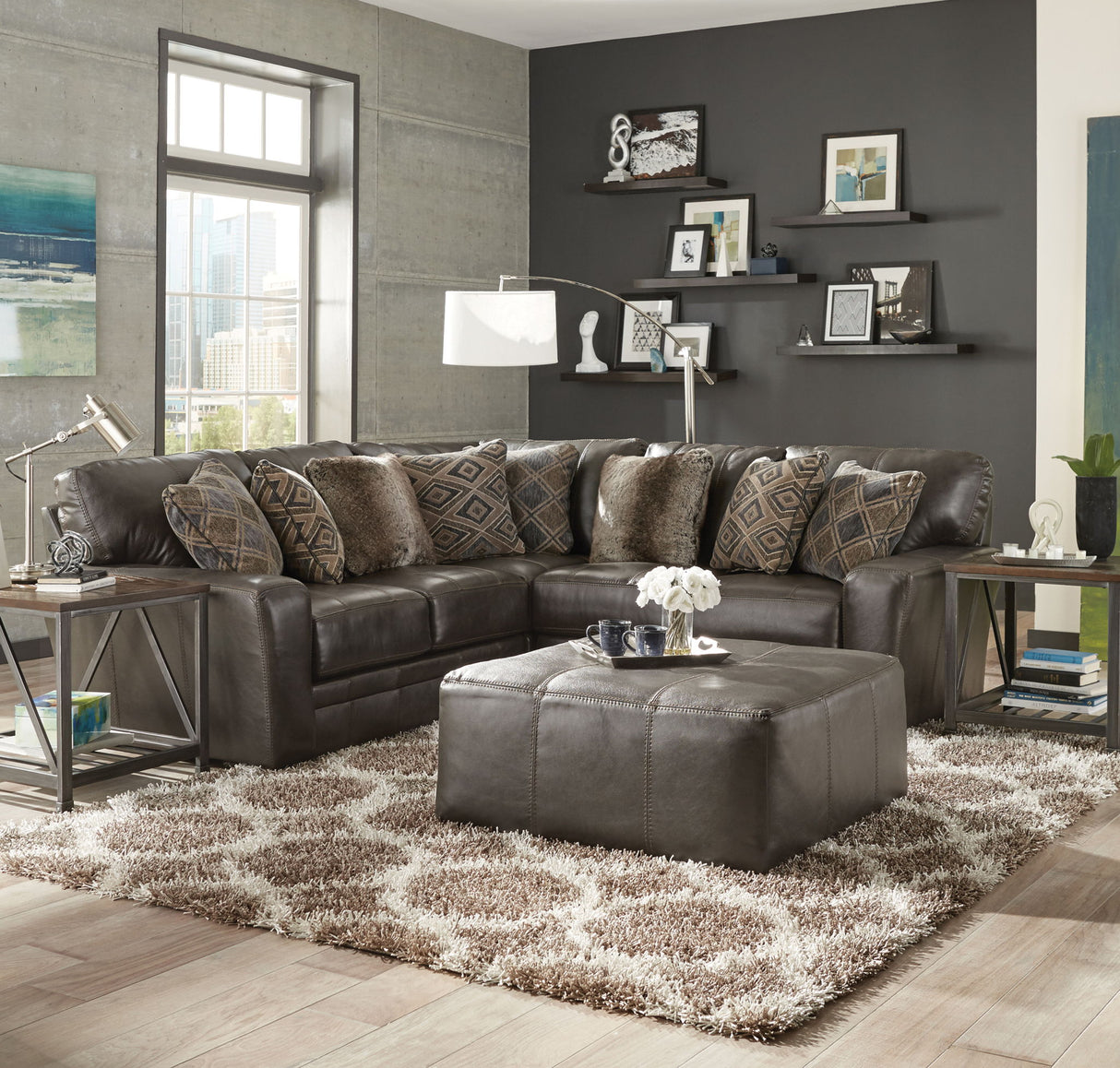 Denali - Italian Leather Match Sectional