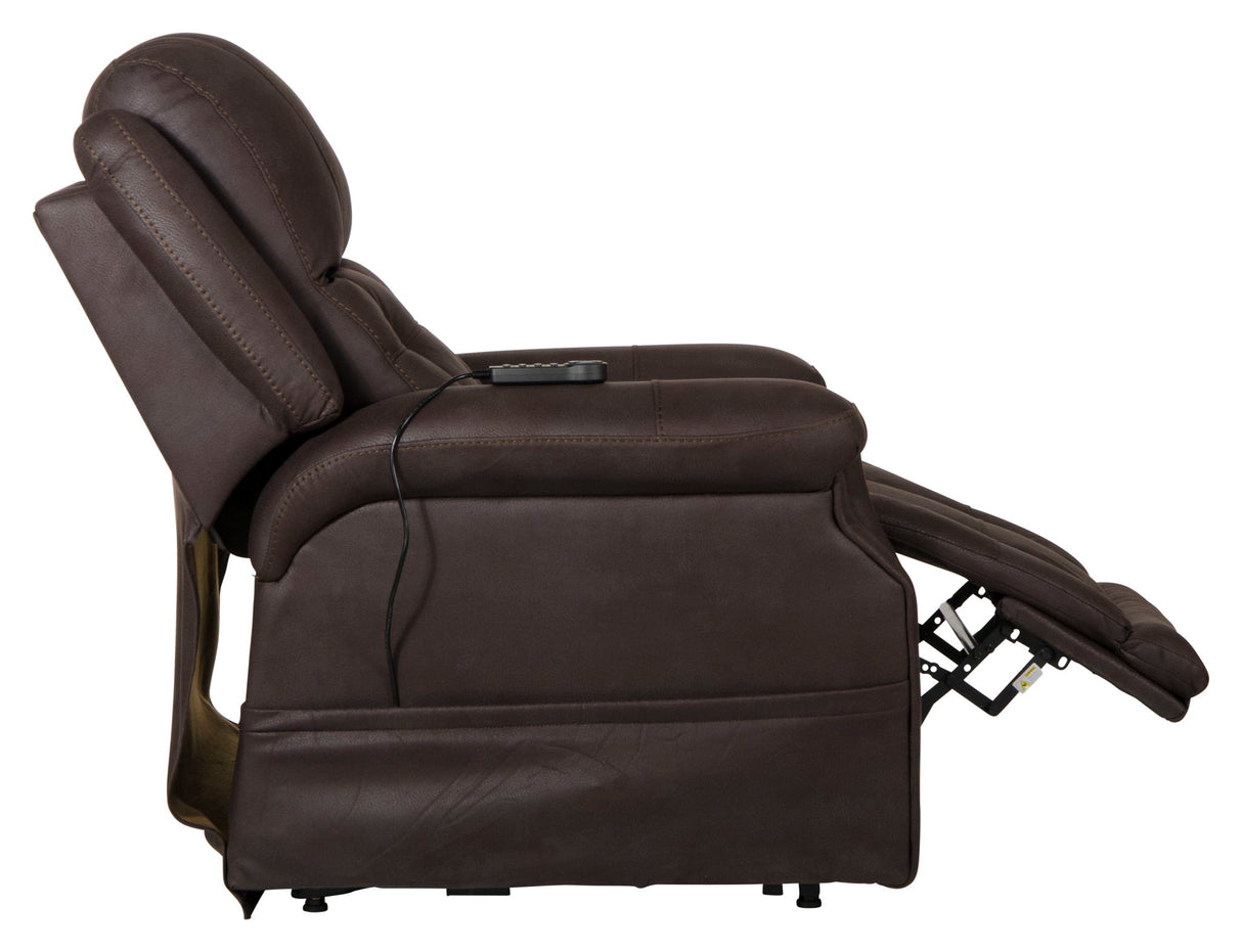 Haywood - Power Headrest Power Lift Lay Flat Recliner With Heat & Massage - Chocolate