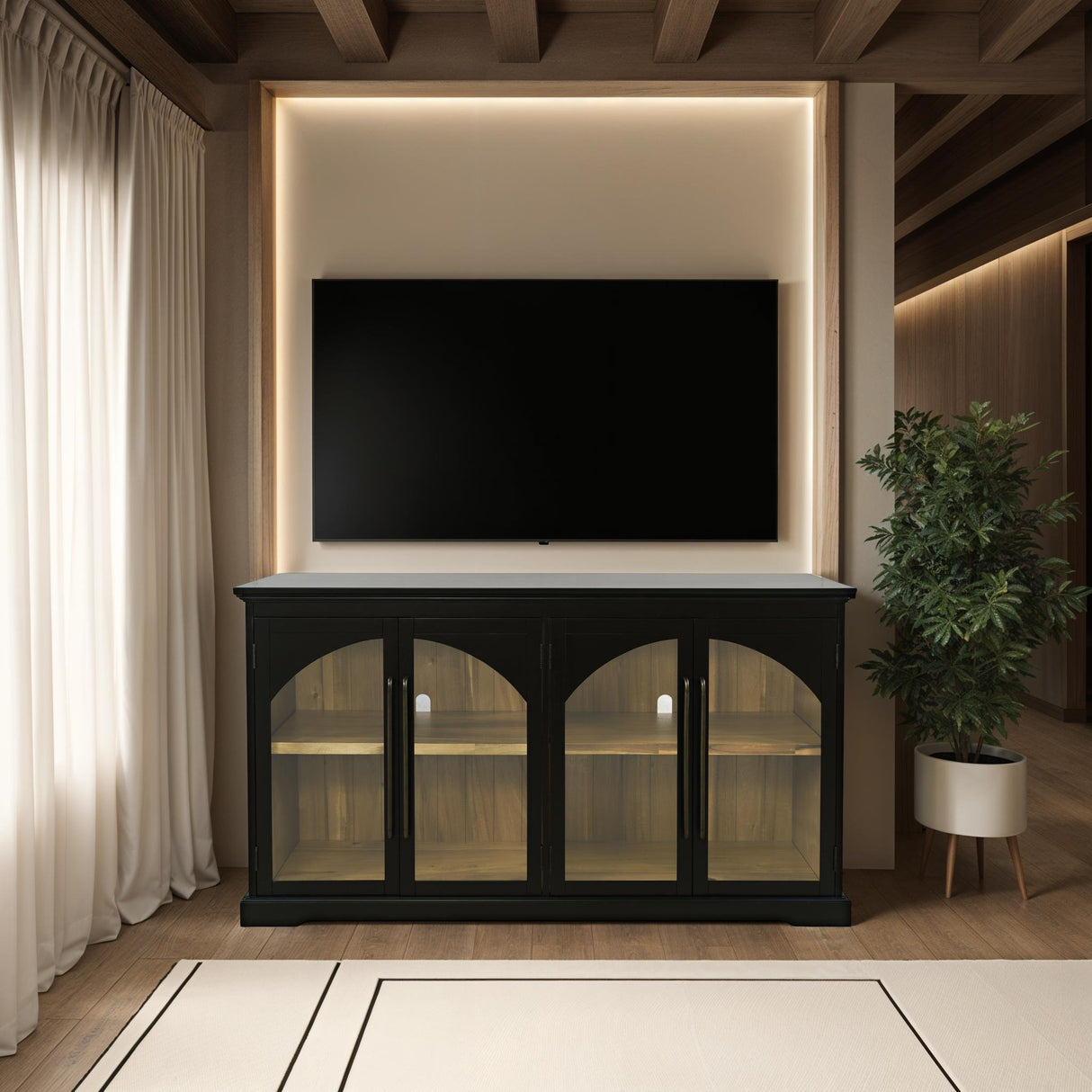 Archdale Gothic Arch 4 Door Accent Cabinet