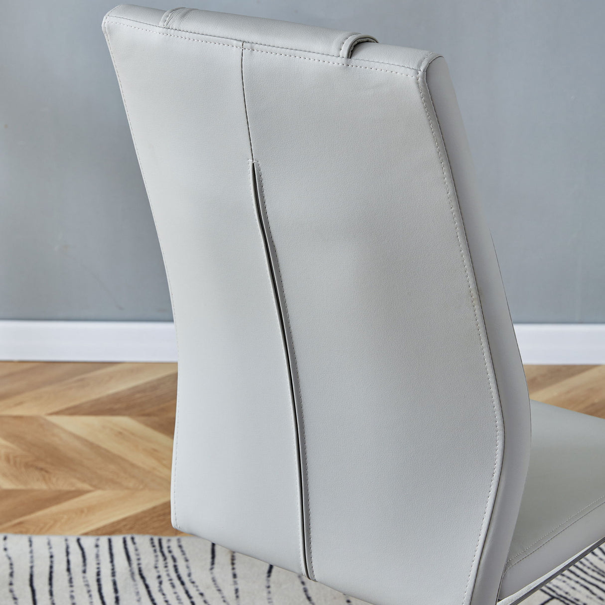 Modern Dining Chairs With Padded Seat, Metal Legs