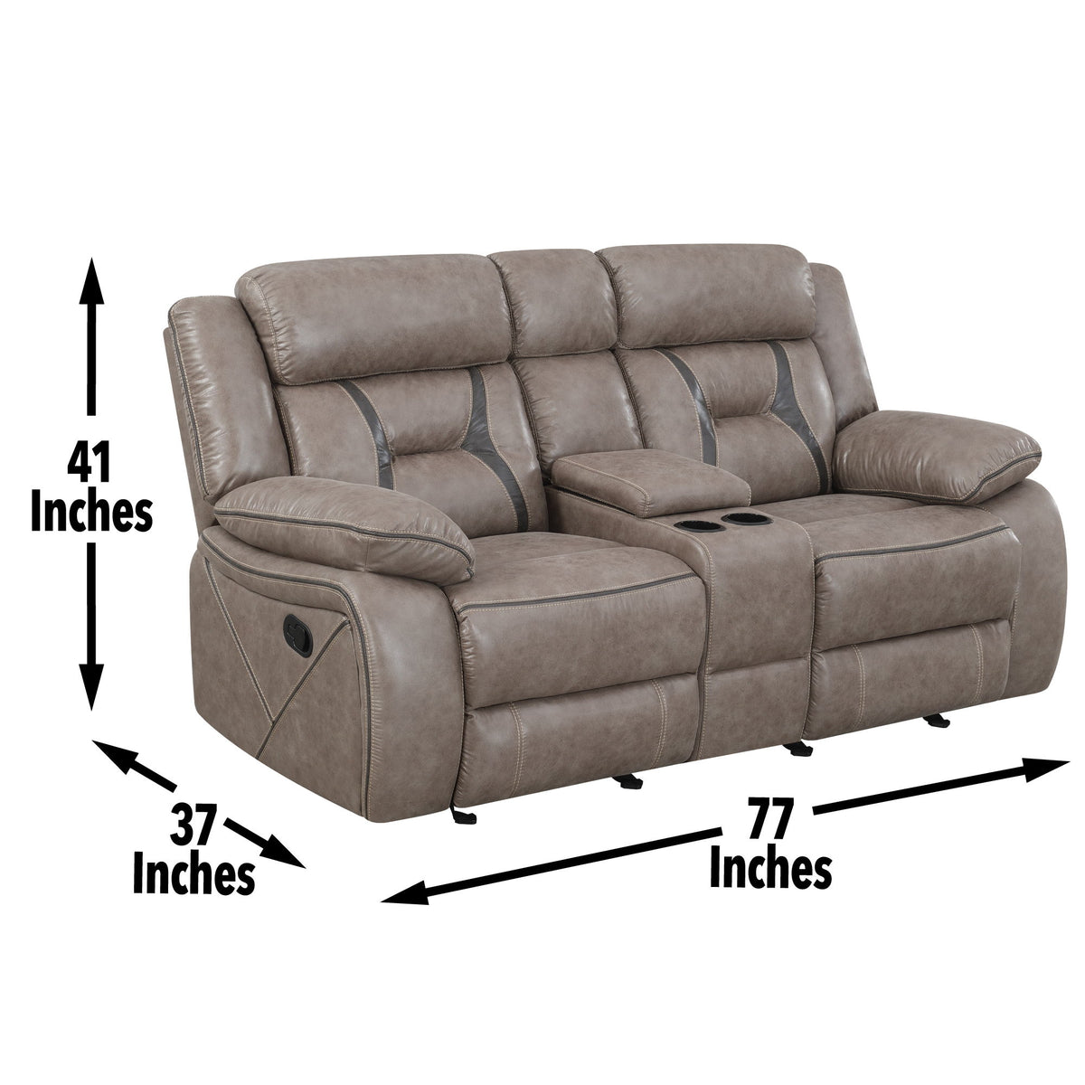 Tyson - Reclining Glider Console - Gray