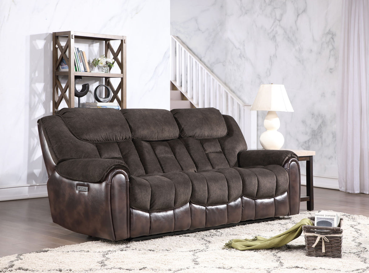 Apollo - Dual Power Sofa With Drop Down - Black