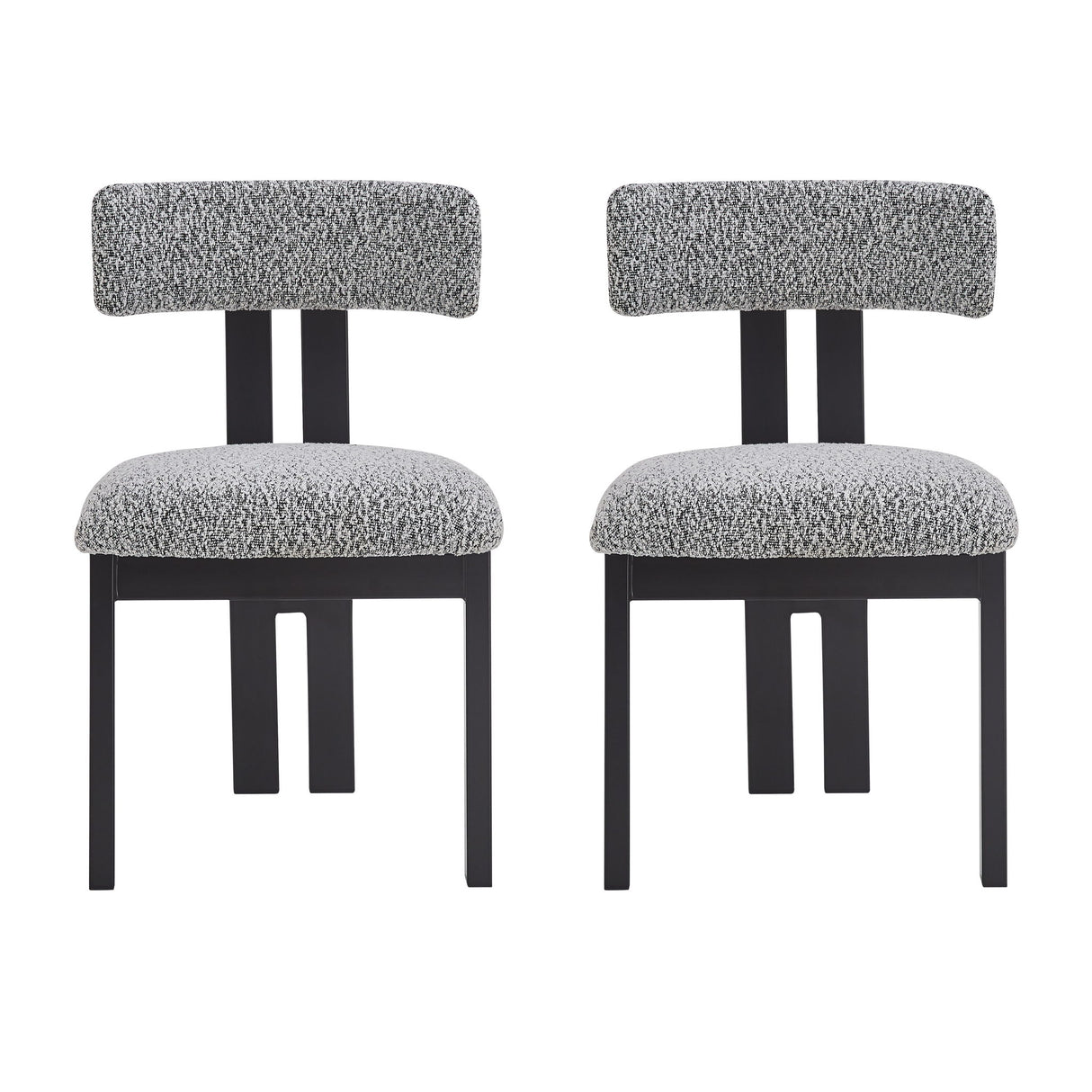 Modern Upholstered Armless Dining Chairs With Metal Legs