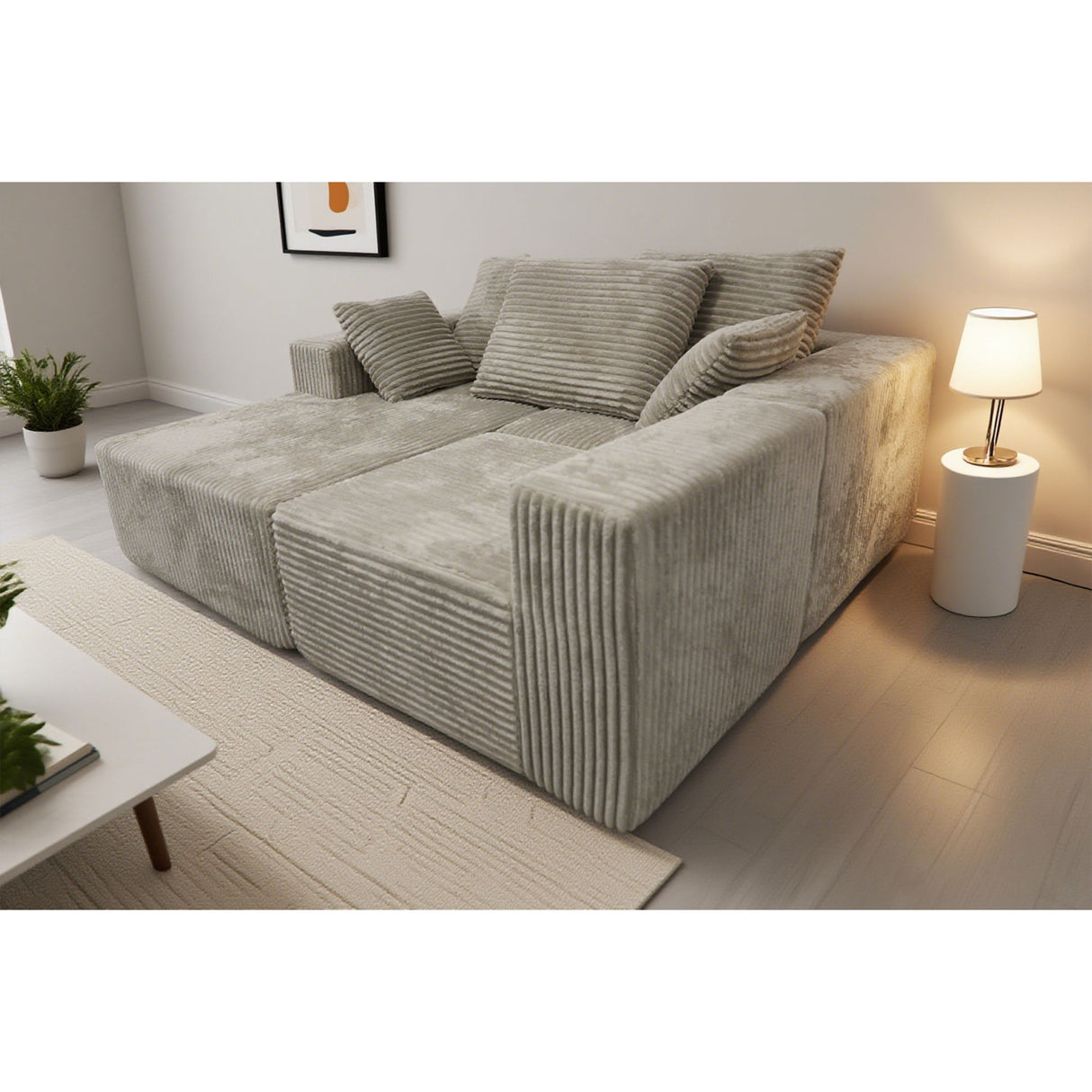 Corner Combination Sofa Sectional Couch With Soft Plush Fabric