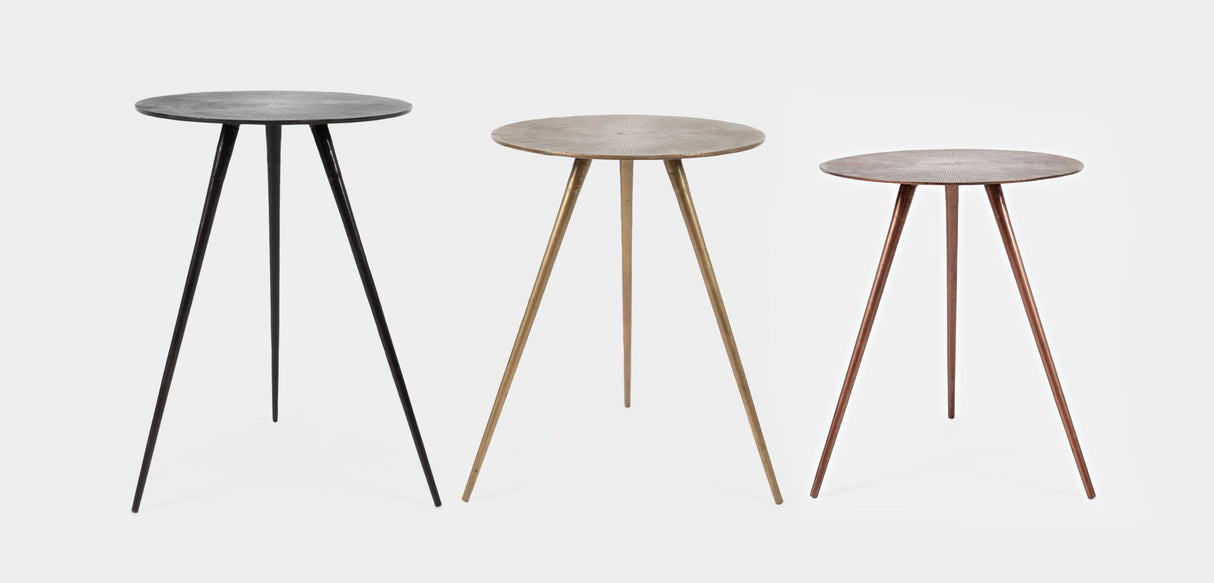 Global Archive - Carly Accent Tables - Black And Brass And Copper