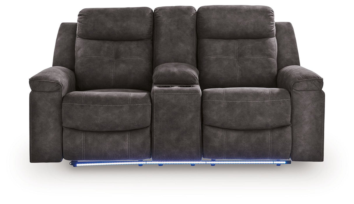 Brysonview - Double Reclining Loveseat With Console - Charcoal