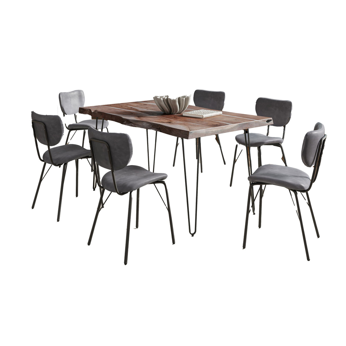 Nature's Edge - 7 Piece Upholstered Dining Set - Slate