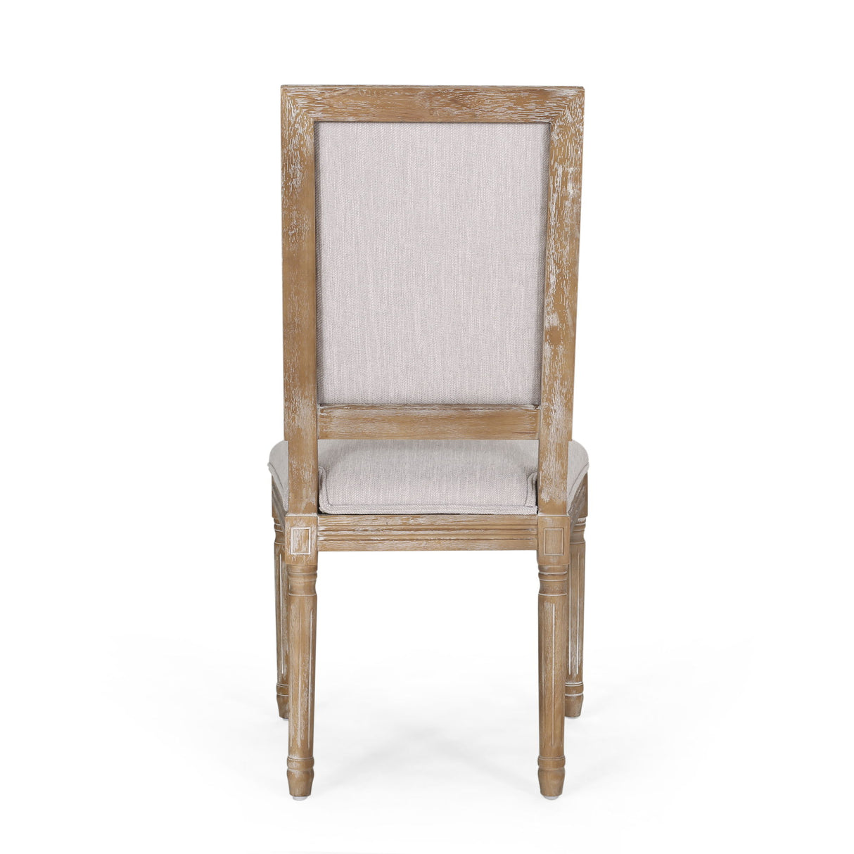 French Country Style Dining Chair With Upholstered Seating And Fluted Legs