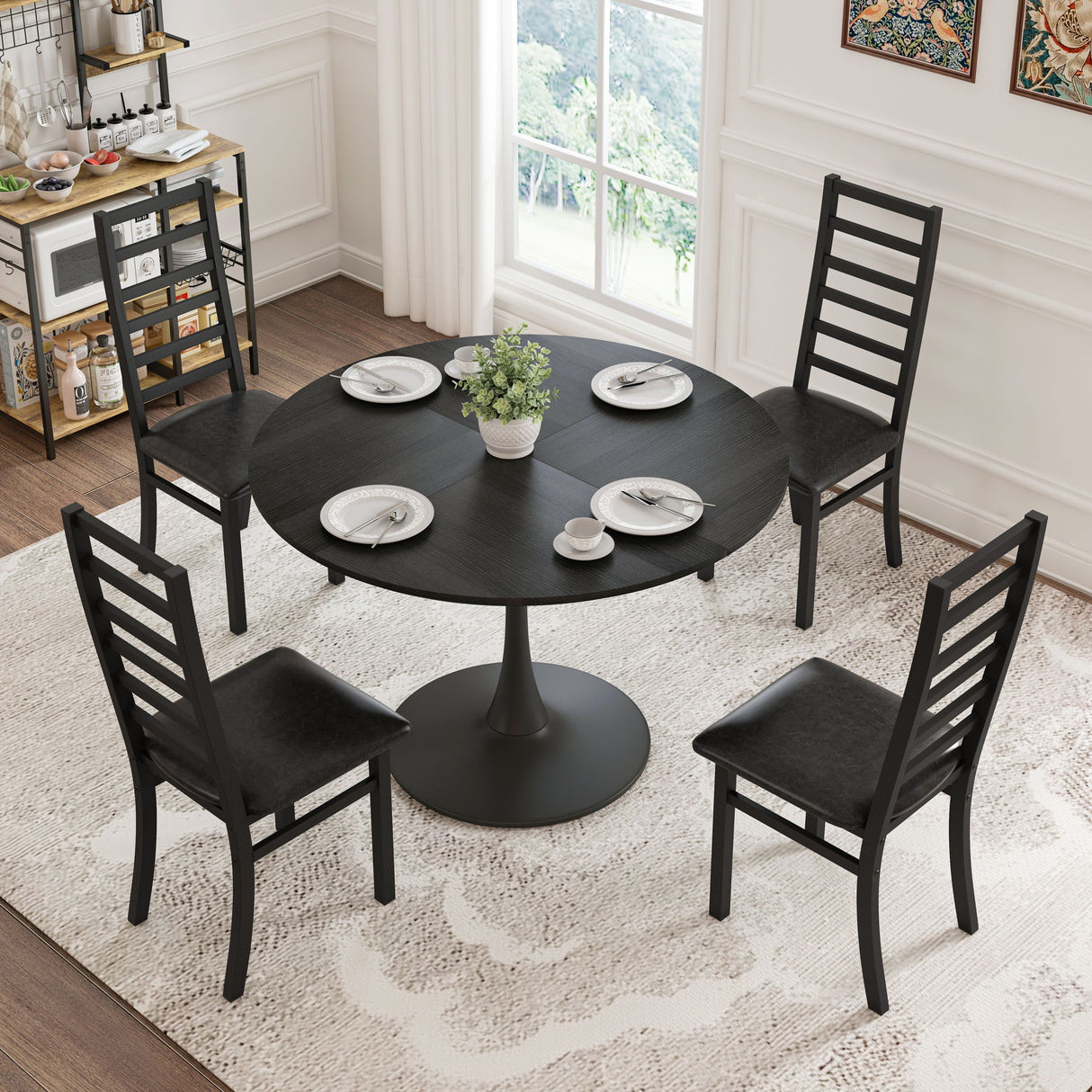 Metal Dining Chairs With Steel Legg, High Back Armless Design