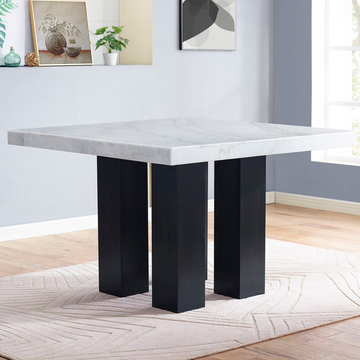 Camila - Square Counter Height - White