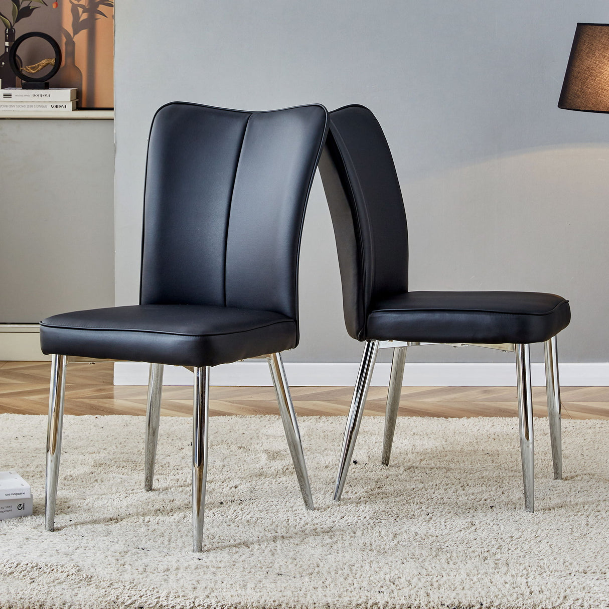 Modern Minimalist Dining Chairs With Metal Legs