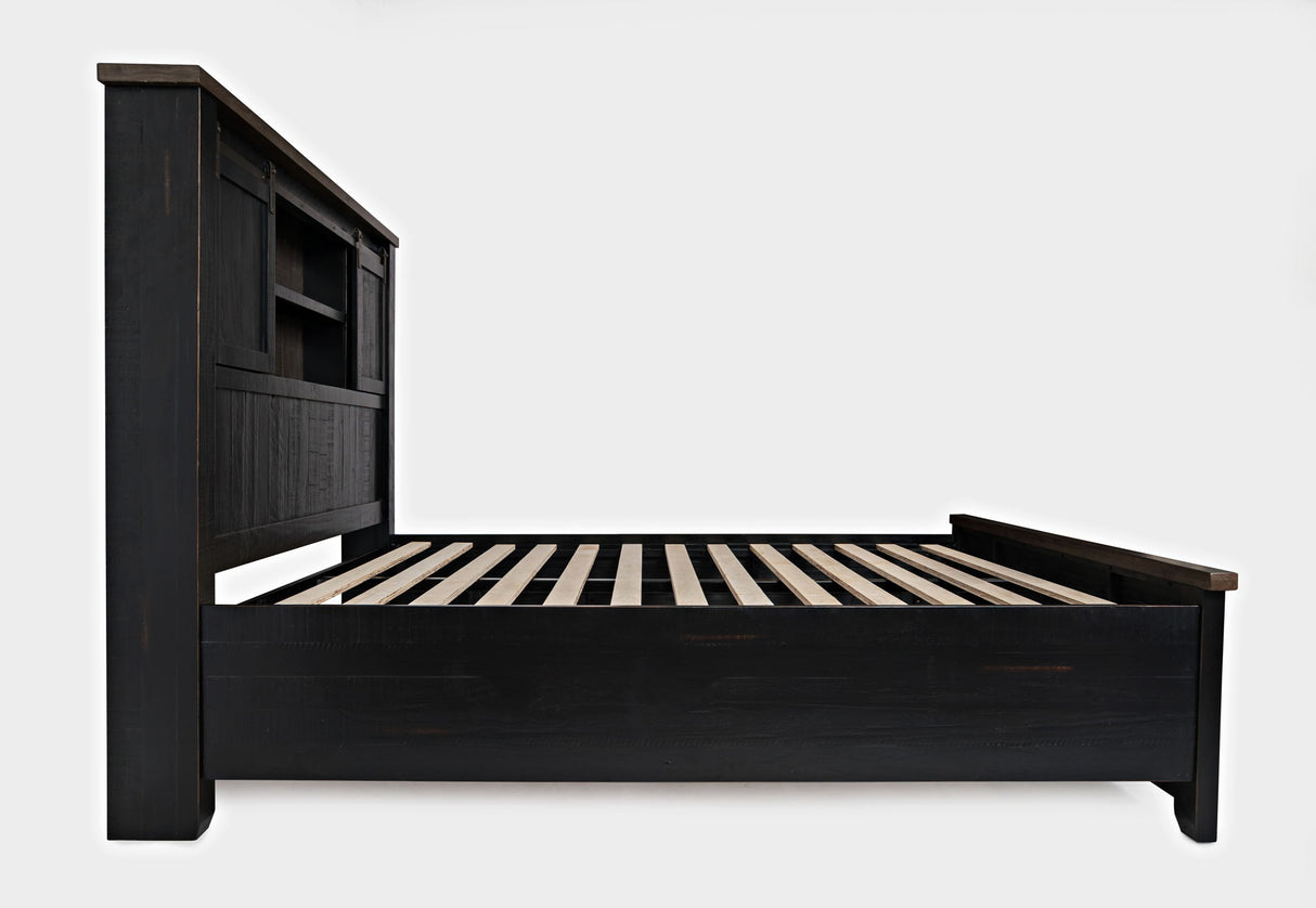 Madison County - Queen Barn Door Bed - Vintage Black