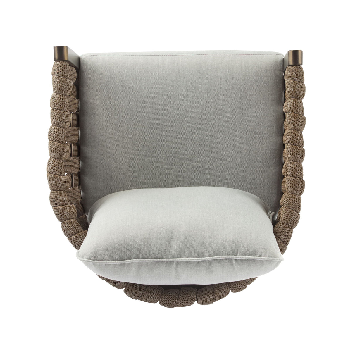 2 Pieces Outdoor Metal Patio Club Chair, Patio Furniture Arm Chair With Cushion, Modern Outdoor Furniture Deep Seating For Porch, Garden, Backyard, Balcony - Brown / Light Gray