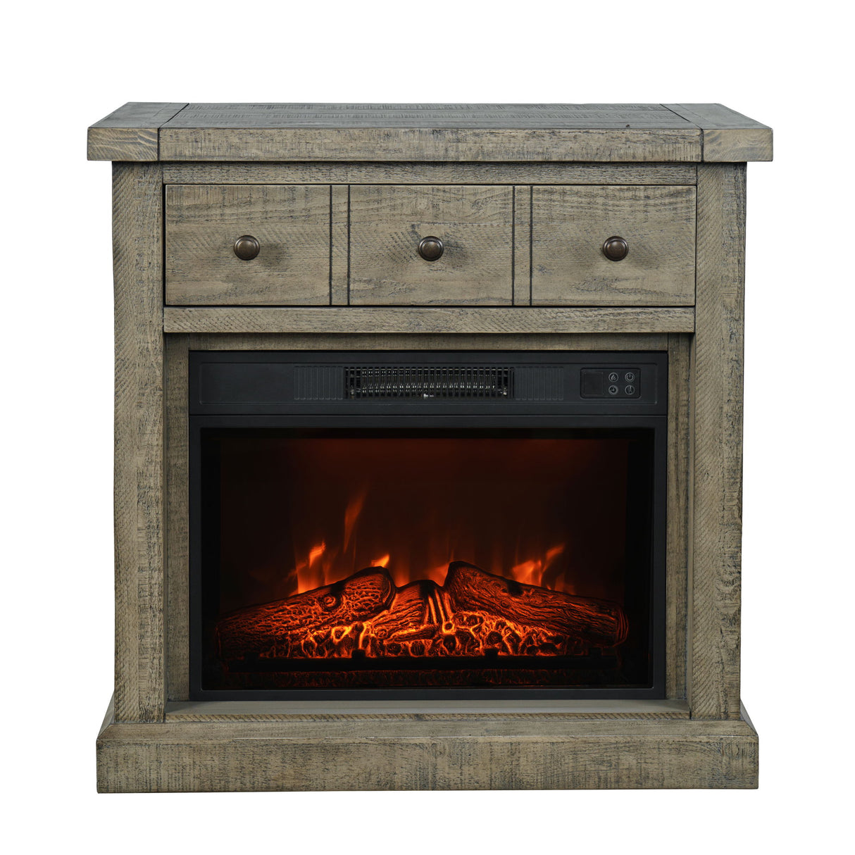 Telluride - Electric Fireplace Media Console - Driftwood Gray