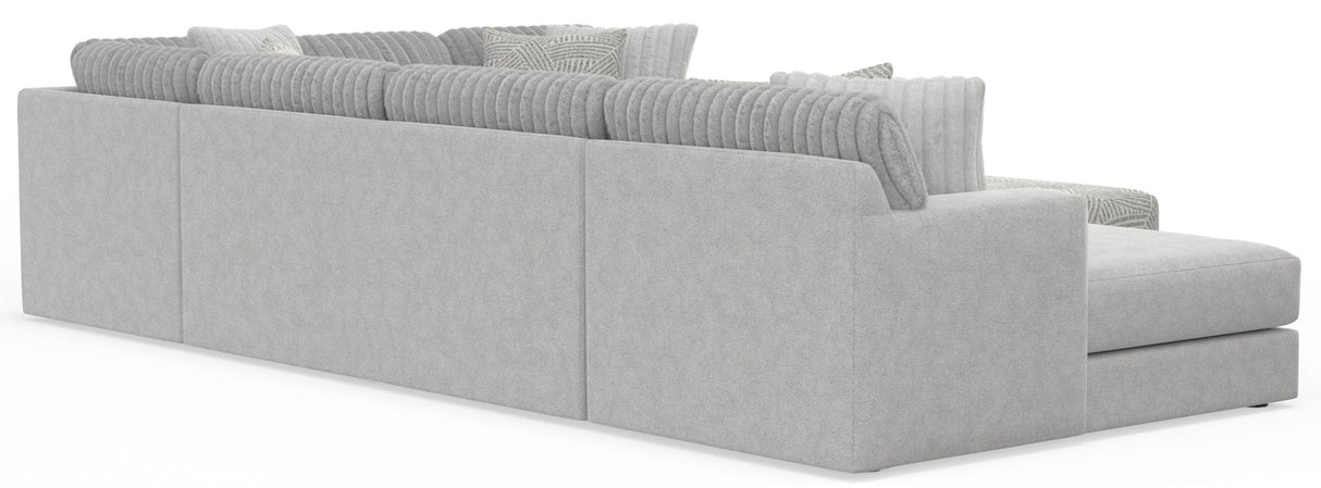 Logan - Upholstered Sectional With Comfort Coil Seating - 46" Cocktail Ottoman And Accent Pillows Included