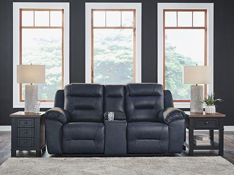 Heritage DBL Rec Loveseat w/Console Leather