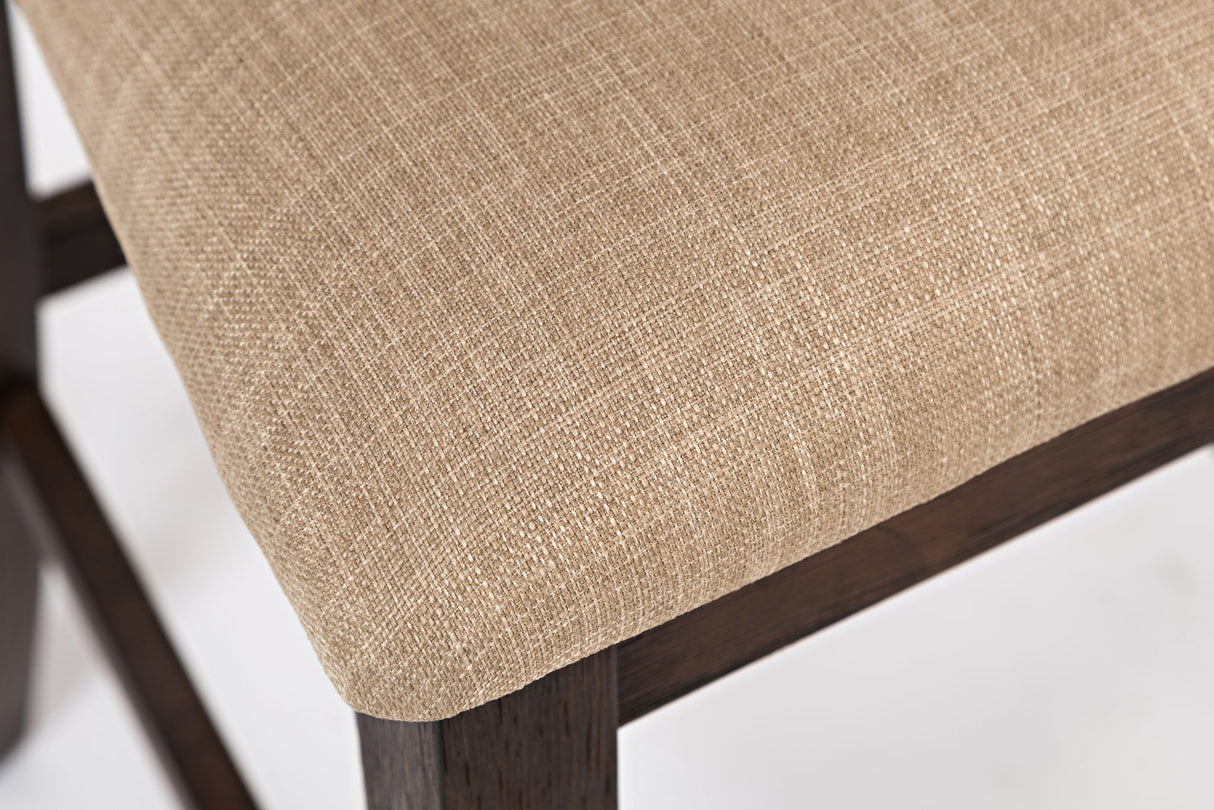 Walnut Creek - Counter 5 Piece Dining Set - Medium Brown Walnut / Beige