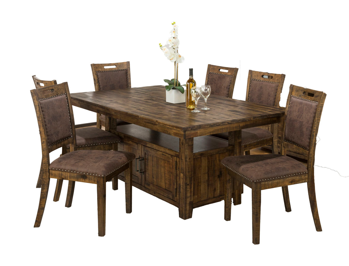 Cannon Valley - 7 Piece Dining Set - Distressed Medium Brown