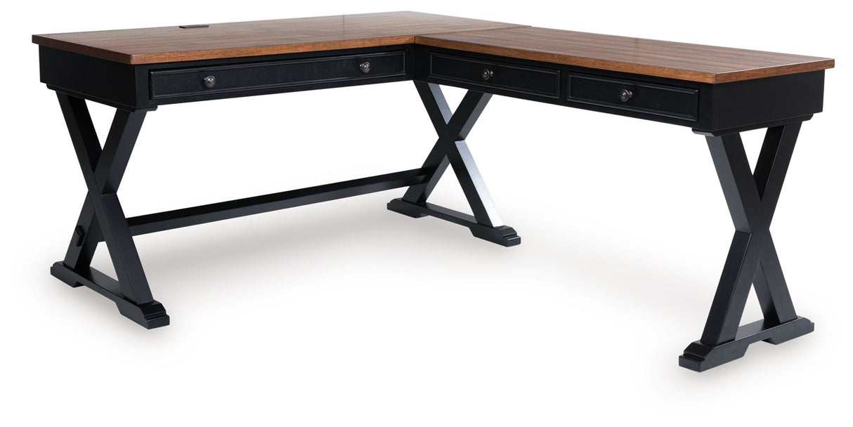 Wildenauer - Home Office Desk And Return - Brown / Black