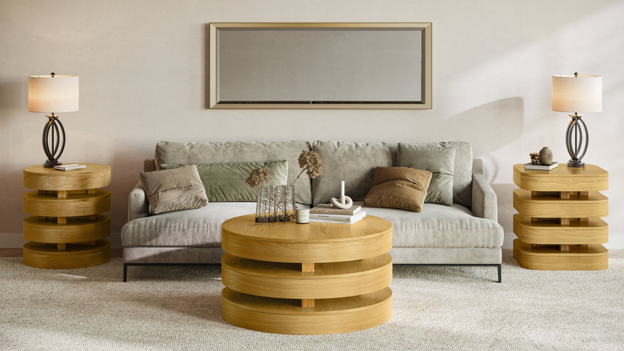 Brix Round Cocktail Table w/Casters - Espresso