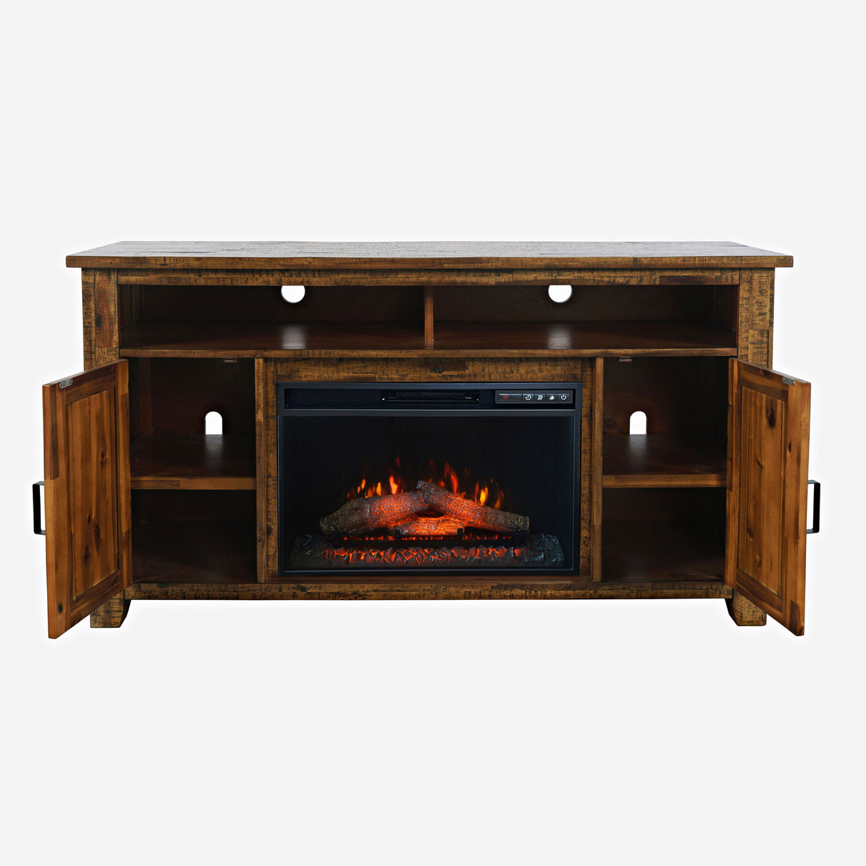 Cannon Valley - 60" Fireplace - Distressed Brown