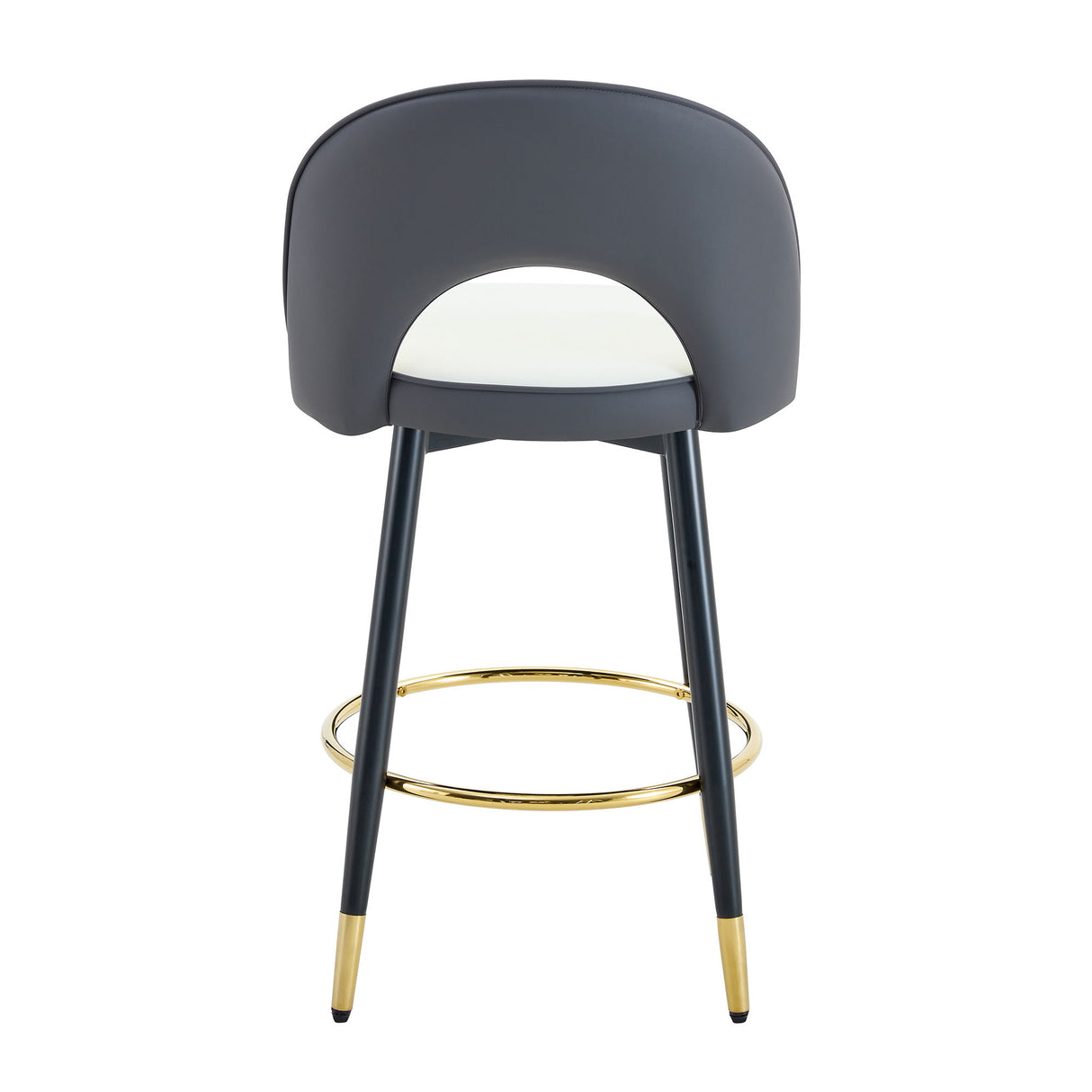Upholstered Rotatable Bar Chair With Metal Legs For Dining Room