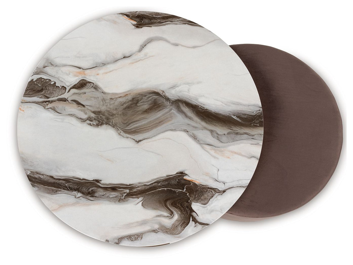 Jazmore - Nesting Cocktail Tables (Set of 2) - Brown / Brass Finish