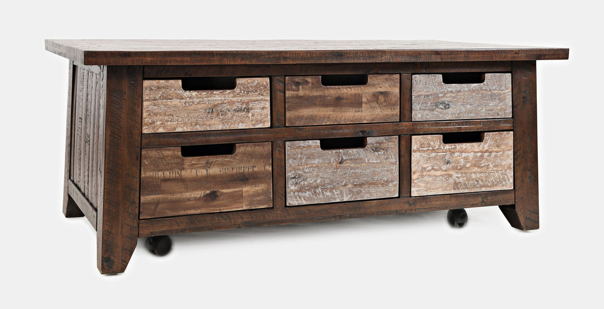 Painted Canyon - Box Coffee Table - Distressed Brown