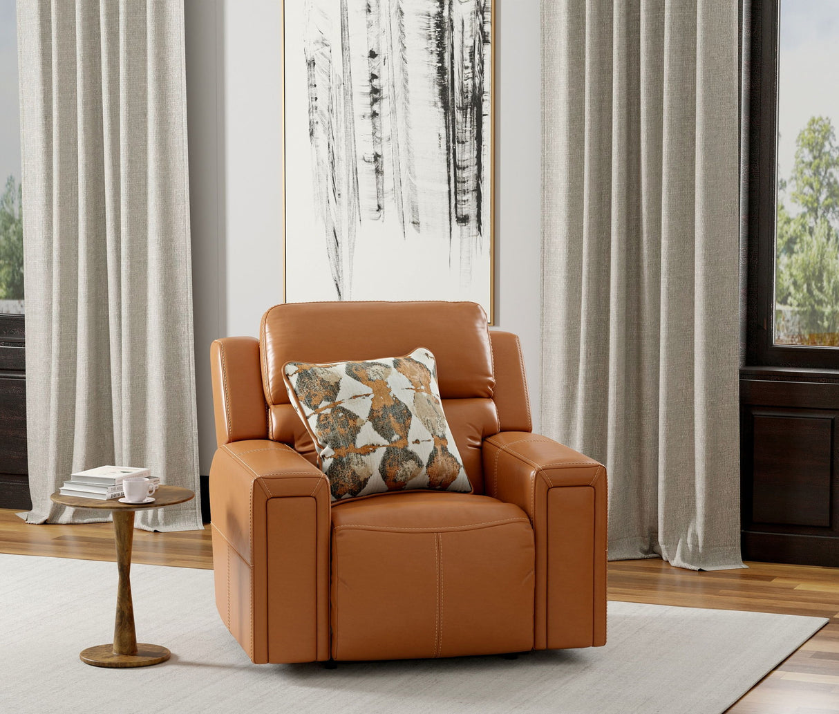 Arezzo - Power Headrest Power Lay Flat Recliner With Zero Gravity/Extended Ottoman - Whiskey