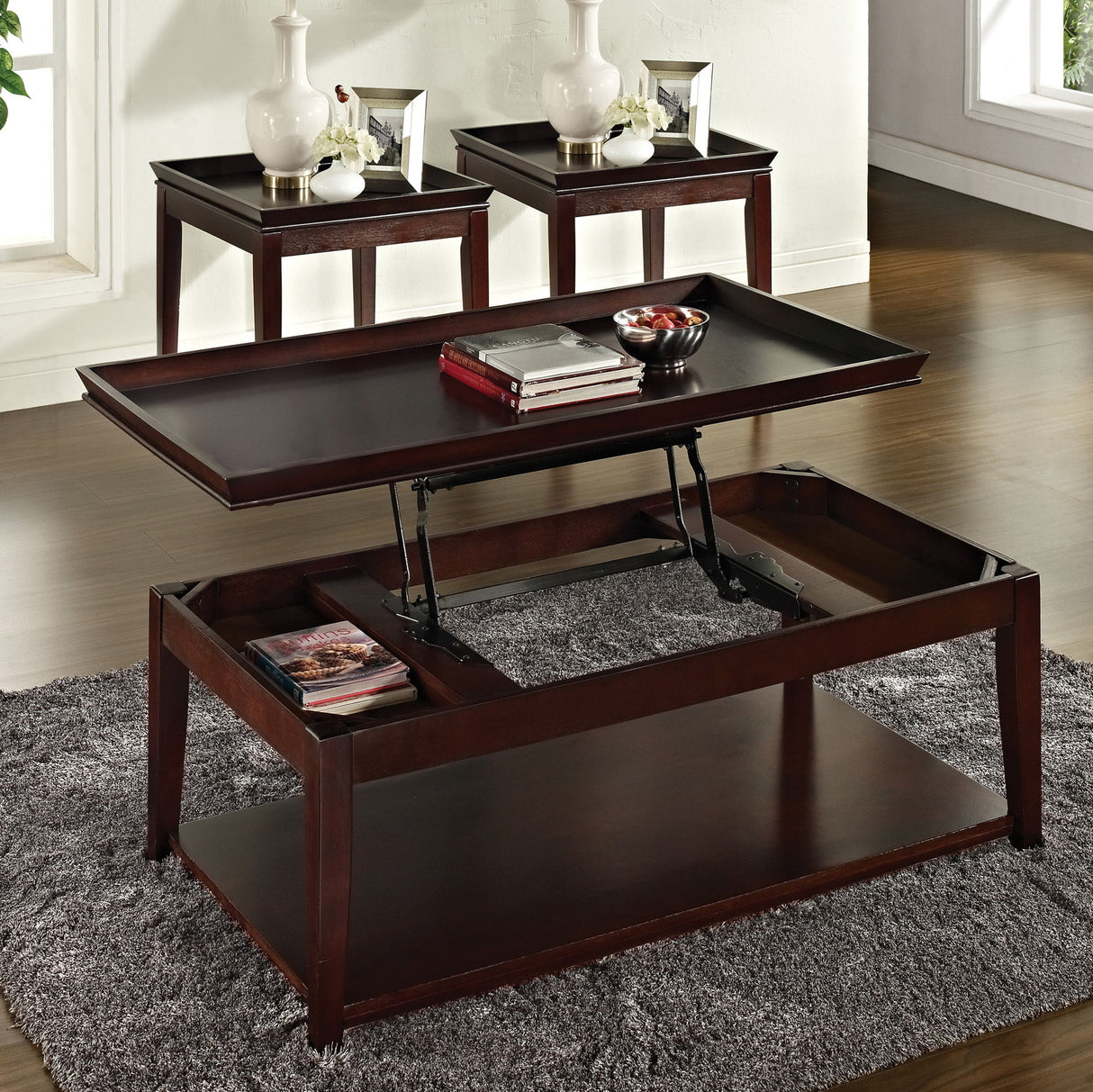 Clemson - 3 Piece Table Set - Brown