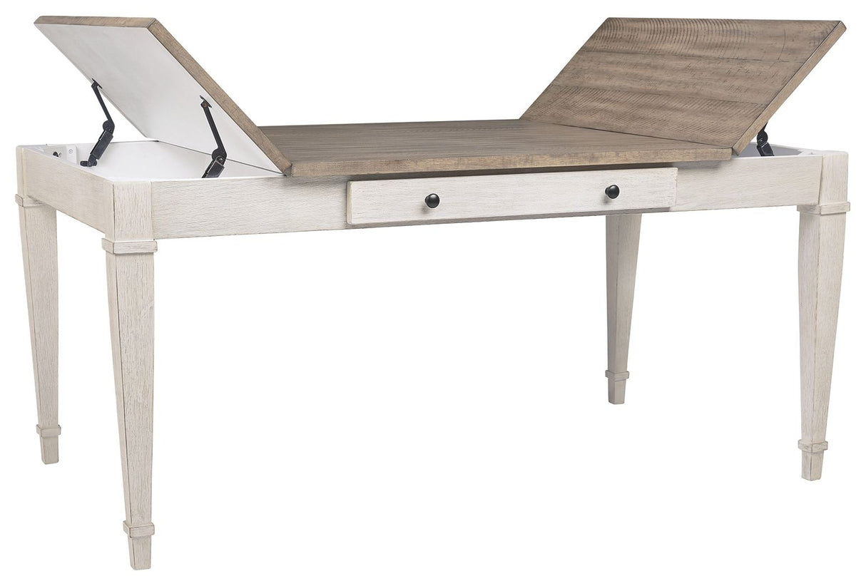 Skempton - RECT DRM Table w/Storage - White