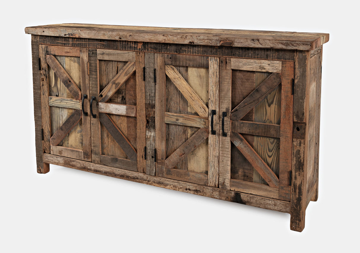 Reclamation - Eden Prairie 4 Door Accent Cabinet - Brown